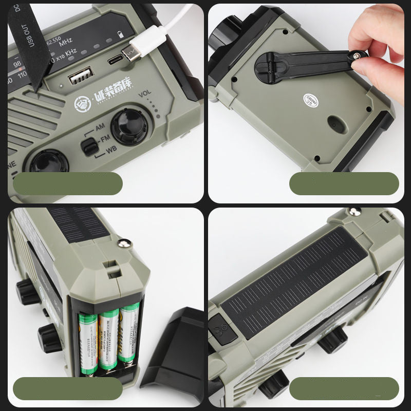 Hand Crank Portable Solar Emergency Radio Flashlight - Sojourn Survival
