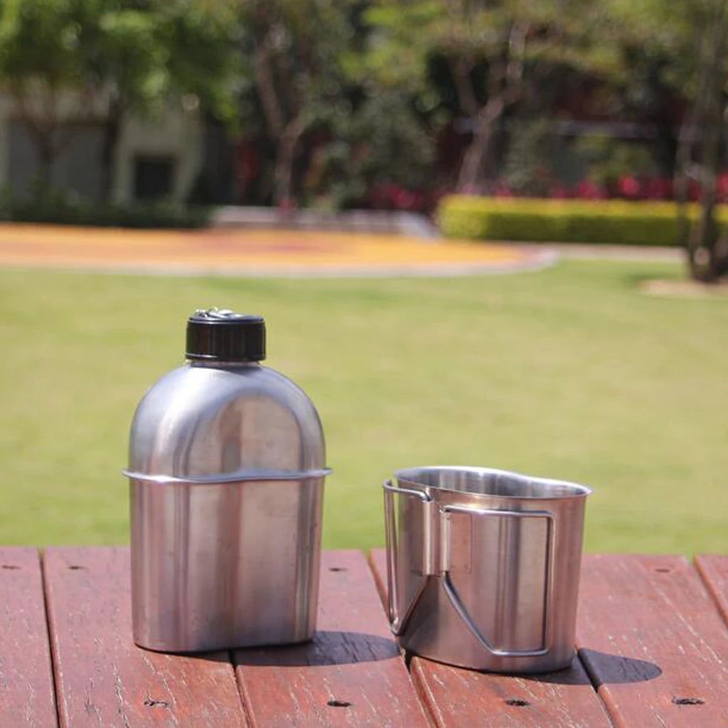 1L Stainless Steel Military Canteen - Sojourn Survival